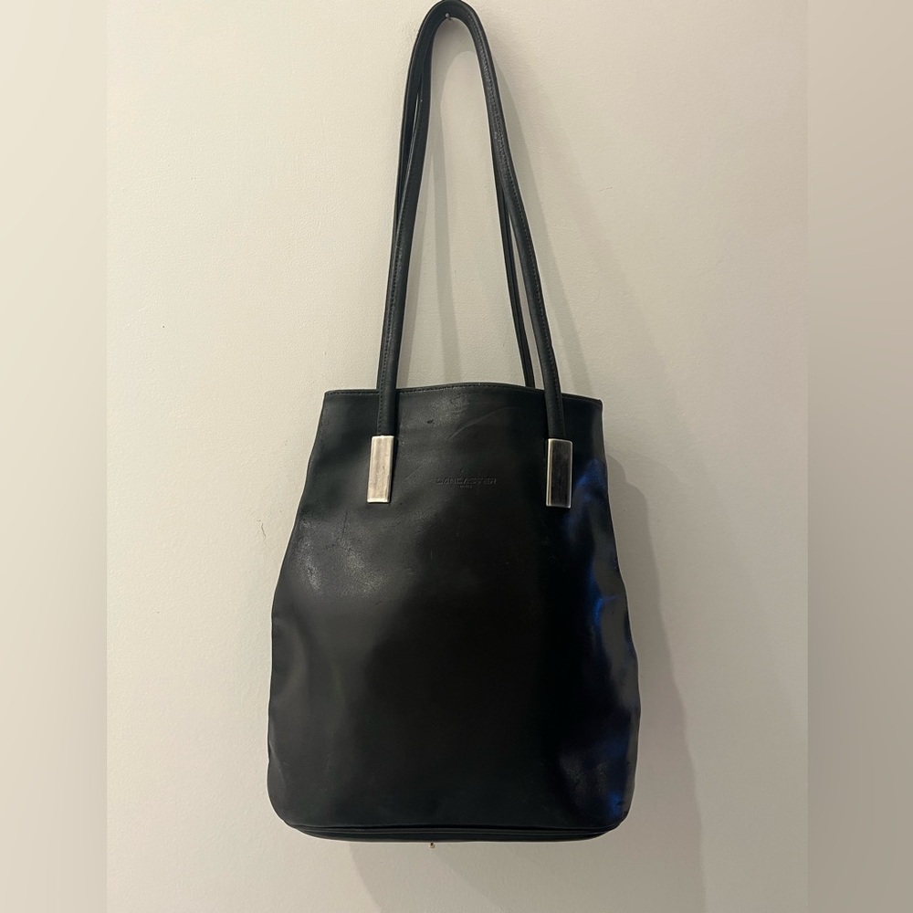 Black Leather Lancaster Backpack Purse